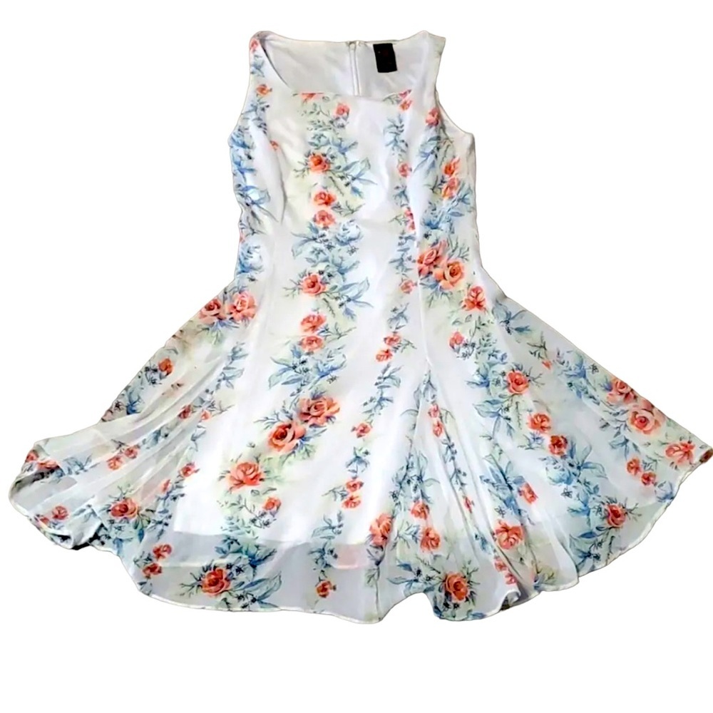 Disney Alice Through the Looking Glass Floral Print Lined Mini Dress - Picture 1 of 8
